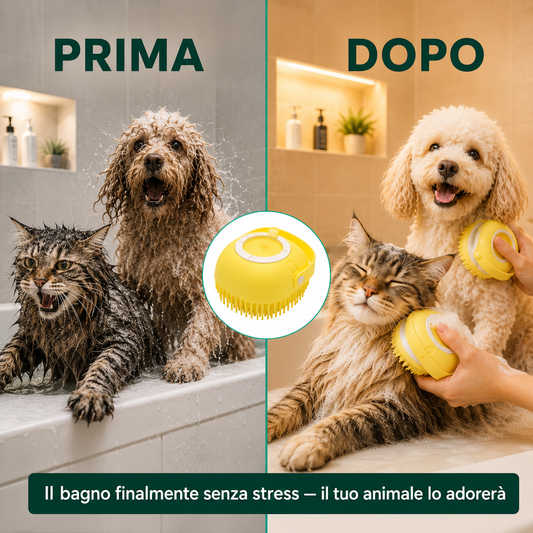 Spazzola Massaggio Silicone per Cani e Gatti