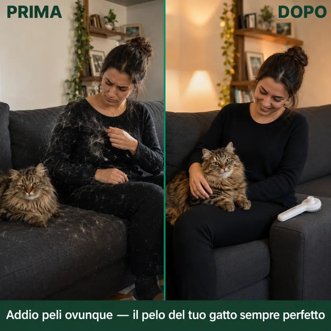 Spazzola Rimuovi Peli Auto-Pulente per Gatti