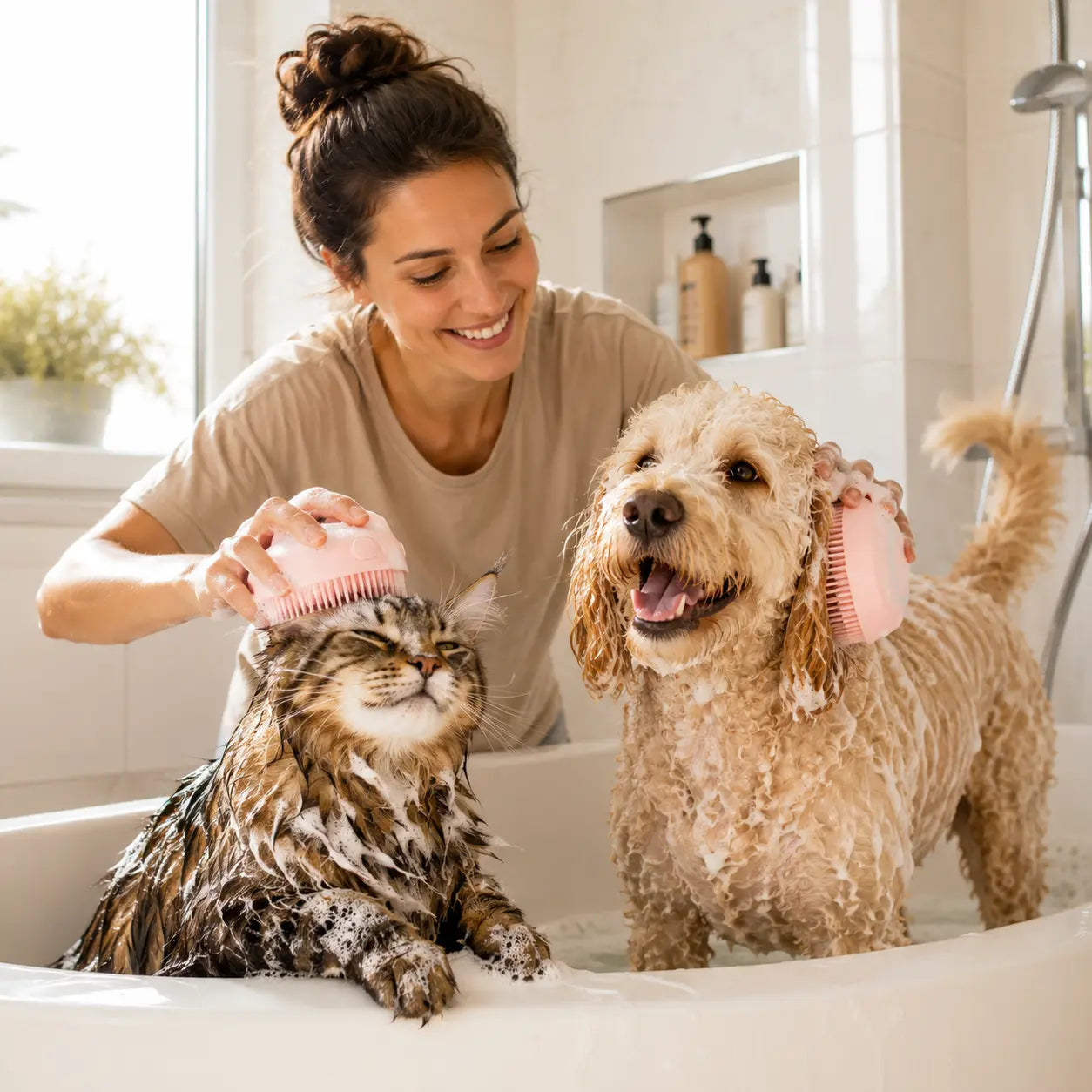 Spazzola Massaggio Silicone per Cani e Gatti