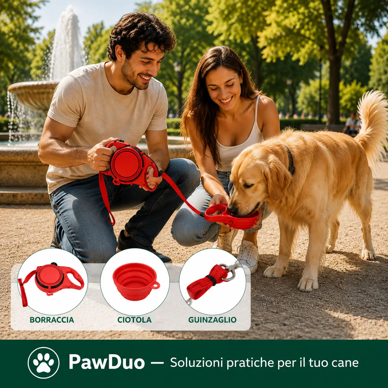 Borraccia 3-in-1 con Ciotola per Cani