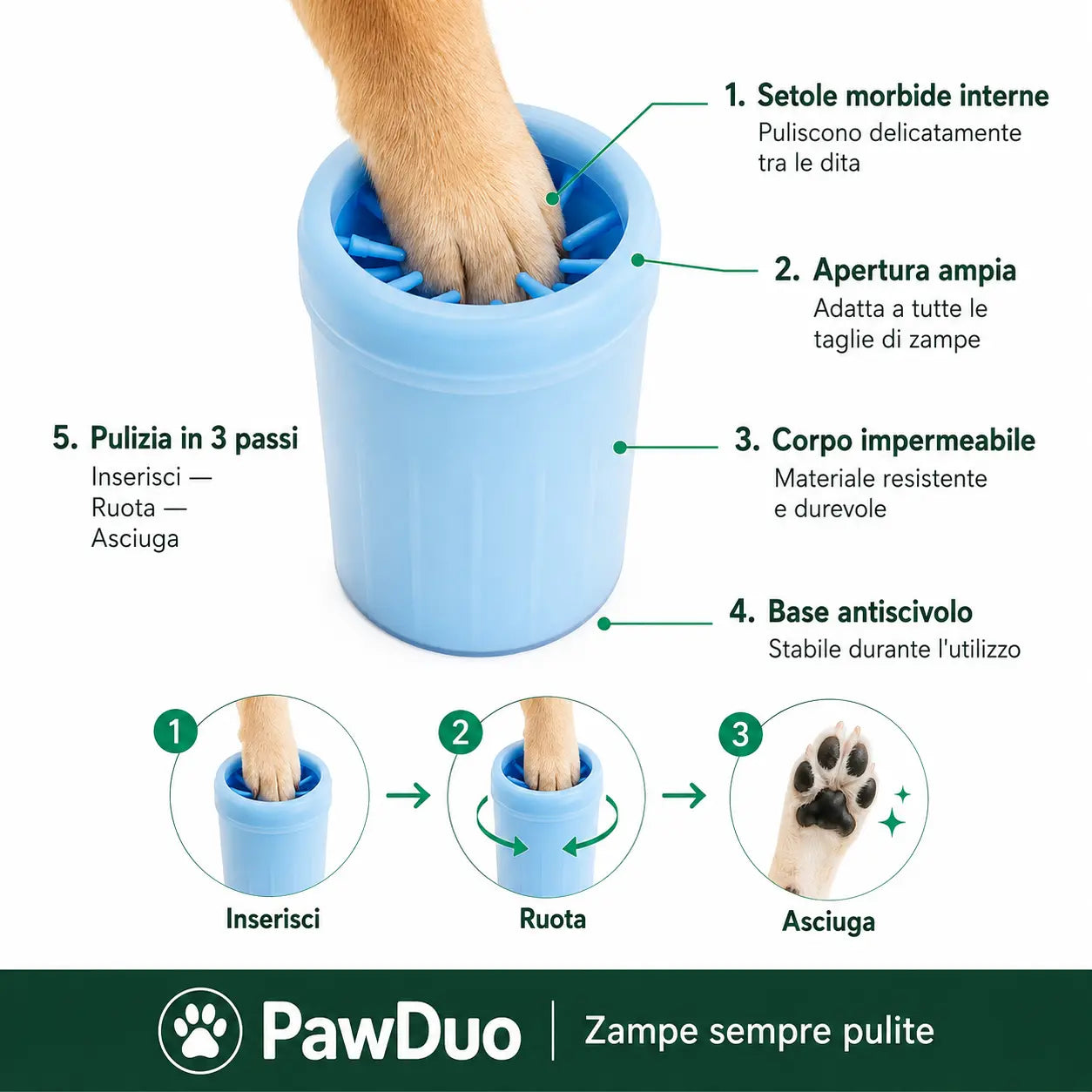 Cup Pulizia Zampe Automatico per Cani