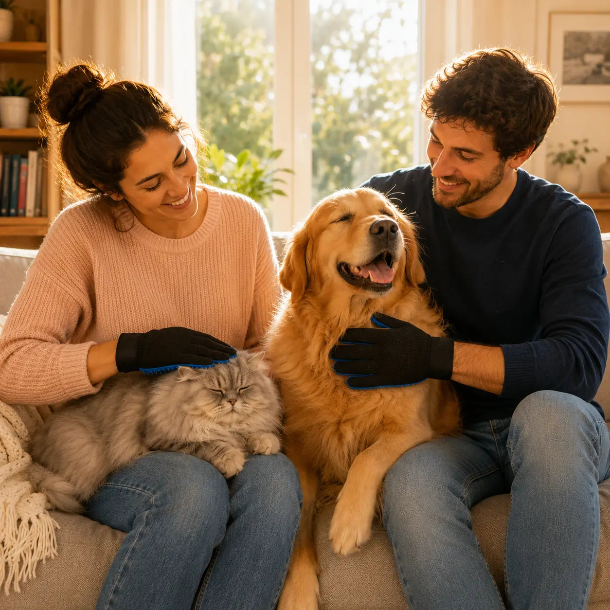 Guanto Toelettatura 2-in-1 per Cani e Gatti